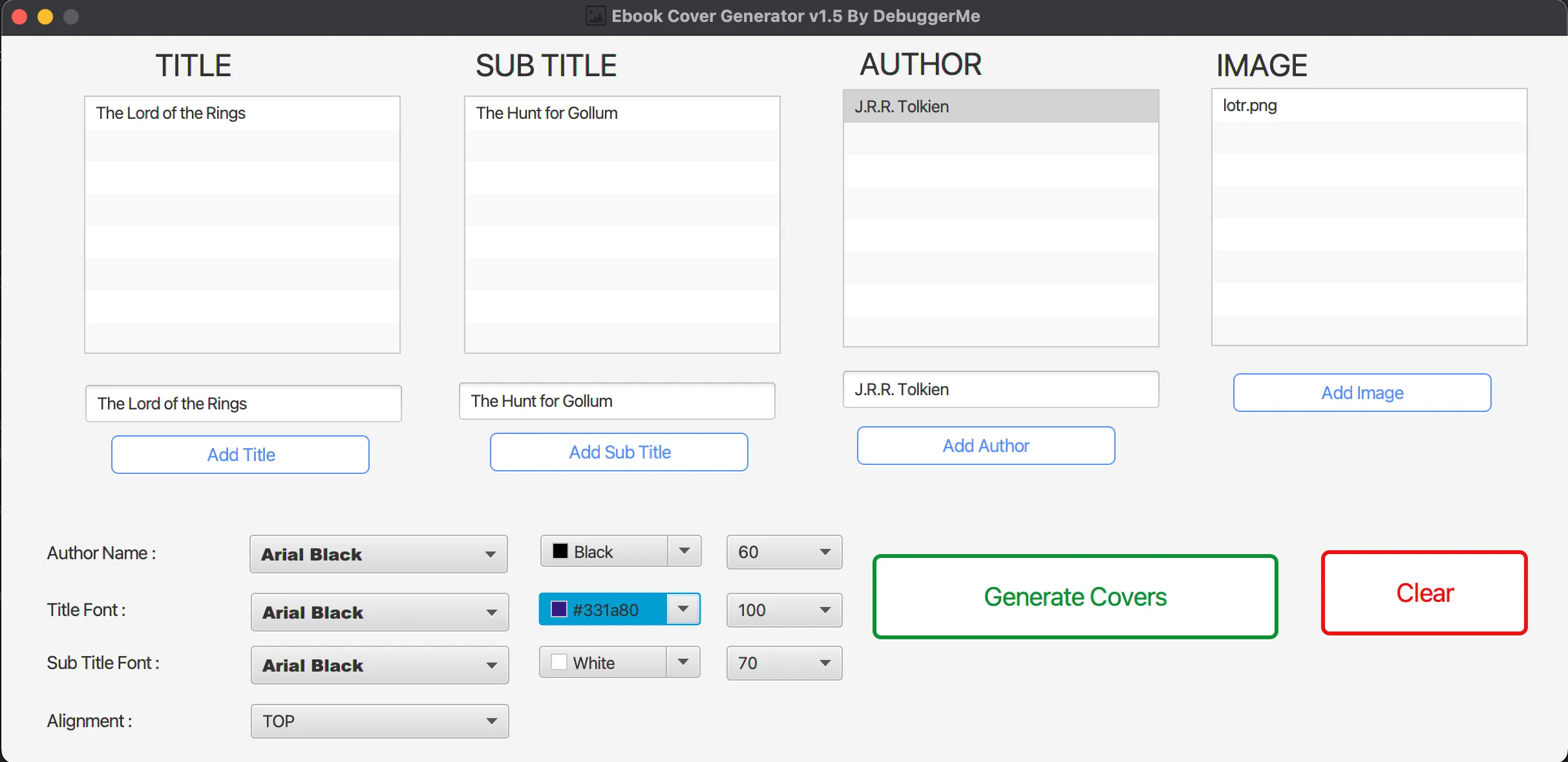 Ebook Cover Generator