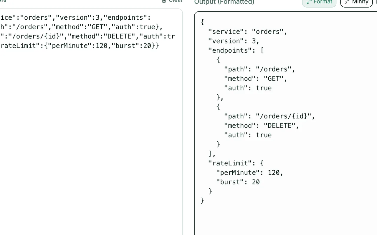 JSON Parser and Formatter